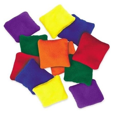 EVERRICH INDUSTRIES Everrich EVC-0025 5 x 5 Inch Fleece Square Beanbags - Set of 6 Colors EVC-0025